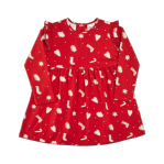 Cotton Modal Dress in Red Biscuits