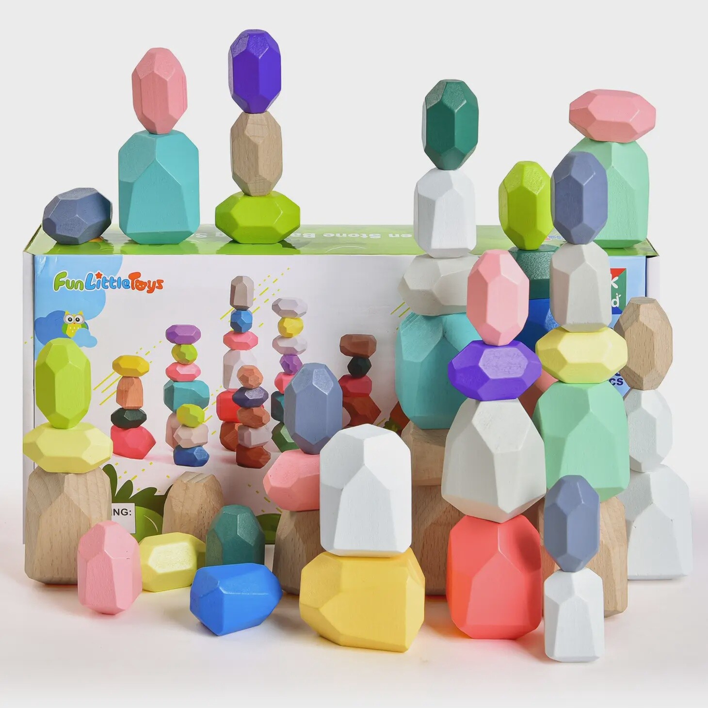 Wooden Balancing Stacking Rocks