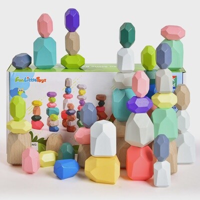 Wooden Balancing Stacking Rocks