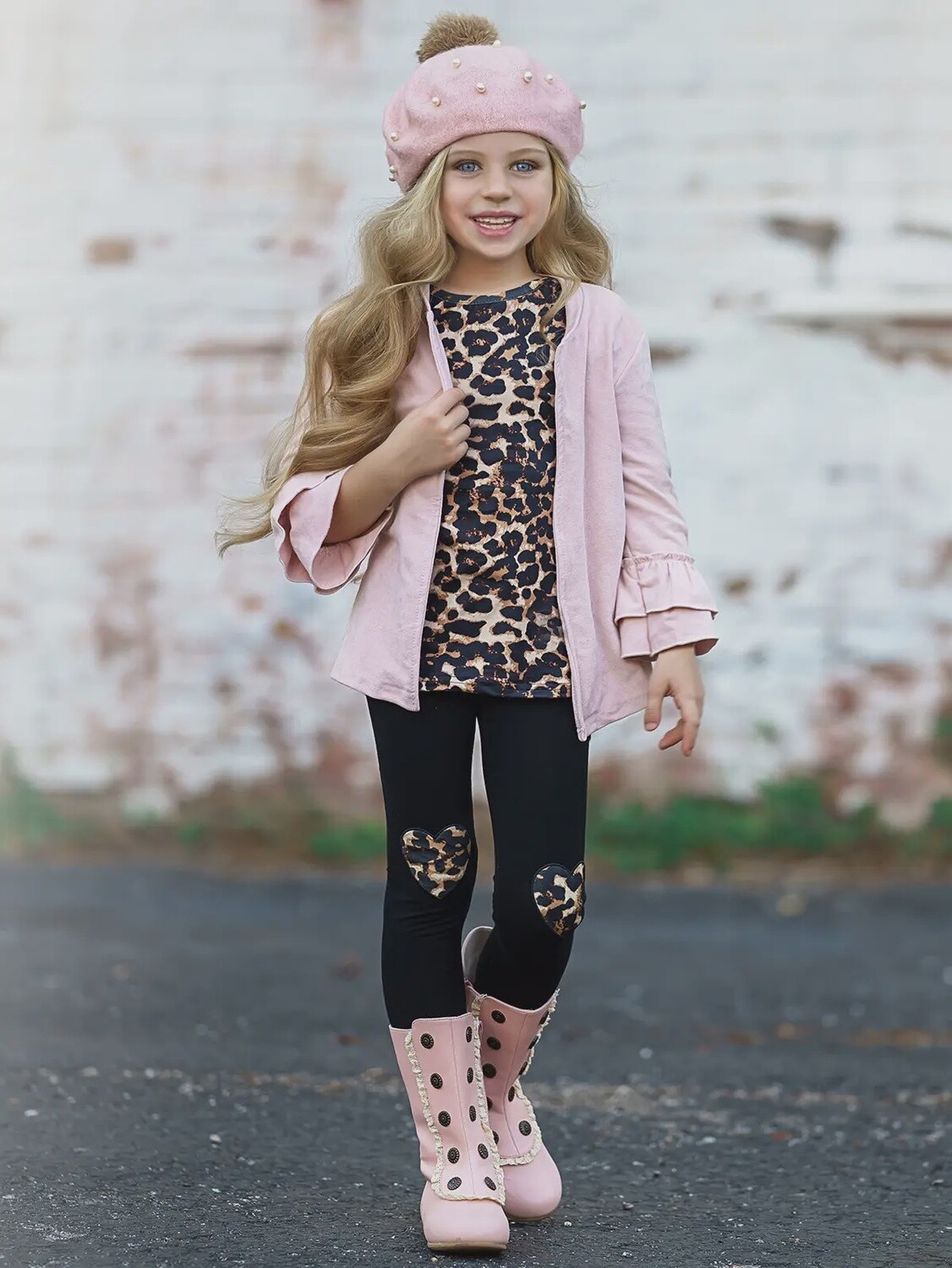 Leopard Top, Leggings, &amp; Jacket Set