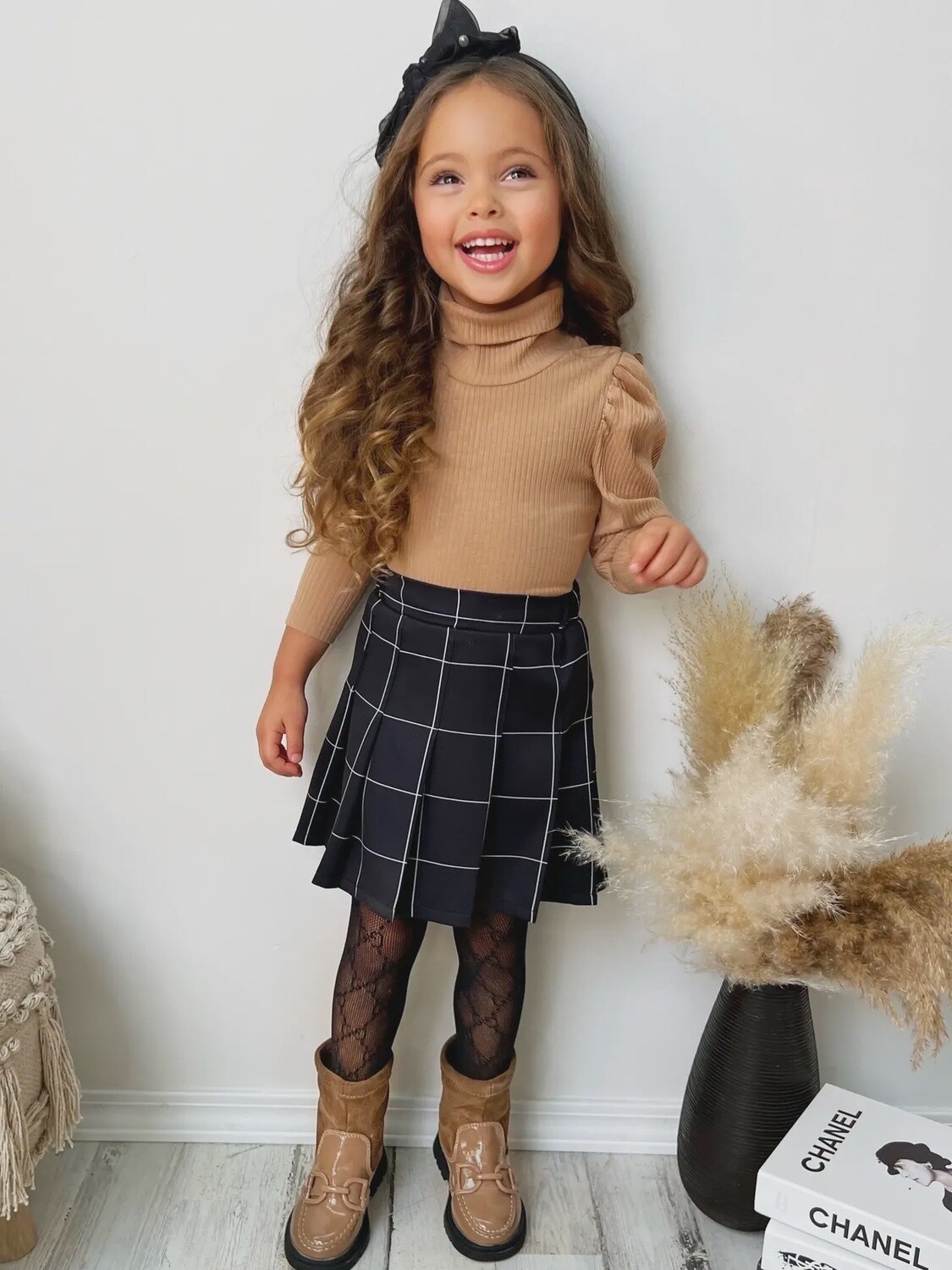 Sweater &amp; Pleated Skirt Set