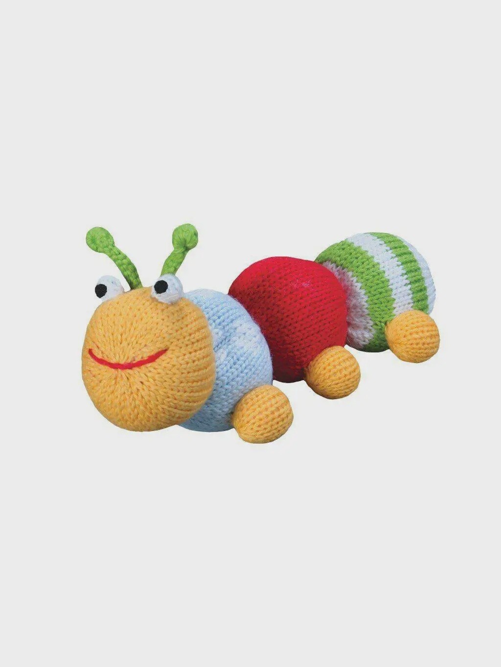 Nibbles the Caterpillar Knit Rattle