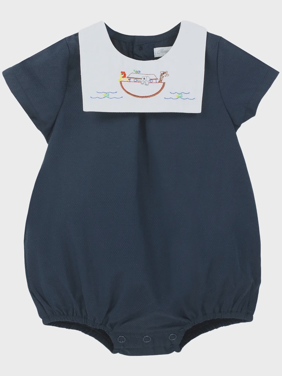 Navy Noah&#39;s Ark Bib Creeper
