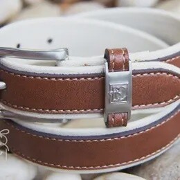 Double Belt White/Brown
