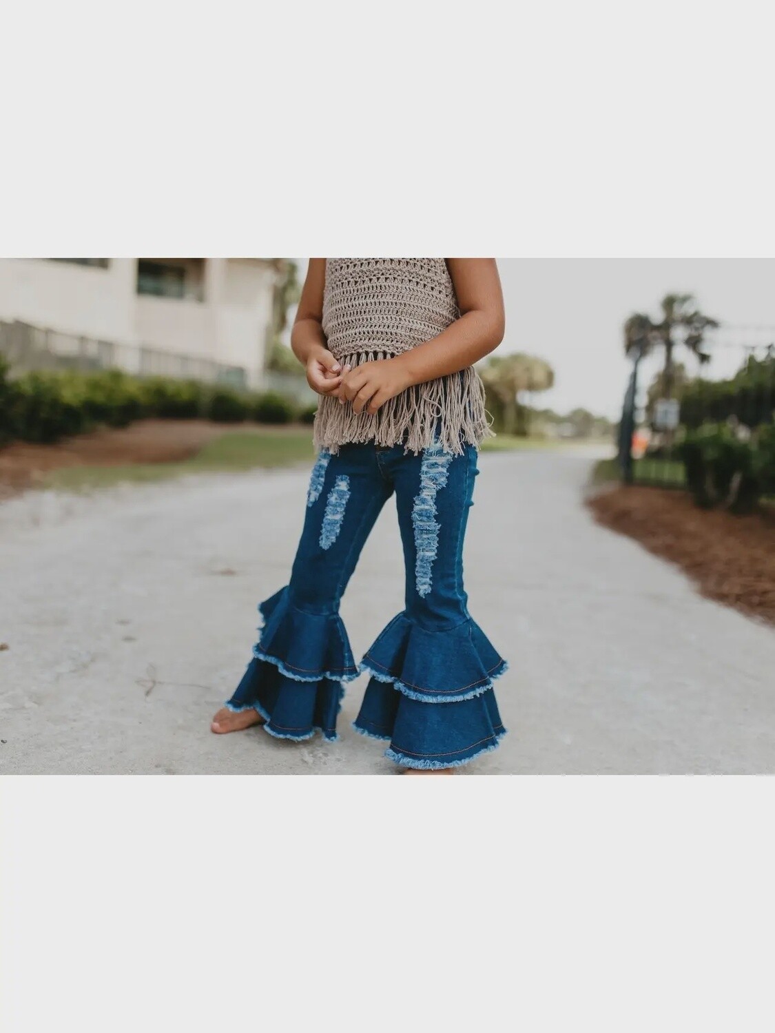 Kids Denim Double Ruffle Jeans