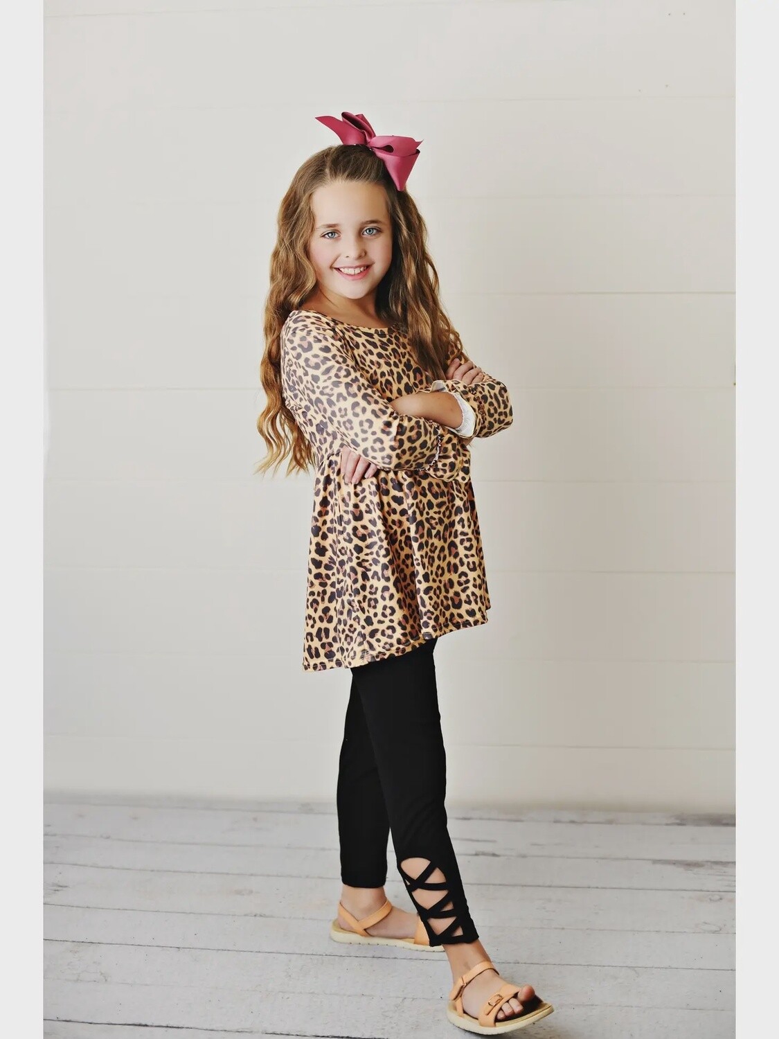 Kids Leopard &amp; Criss Cross Leggings Set