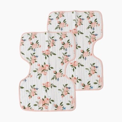 Watercolor Rose Muslin Burp Cloth
