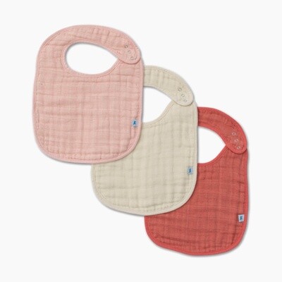 Rose Petal Pk 3 Muslin Bibs