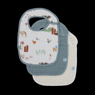 Farmyard Pk 3 Muslin Bibs