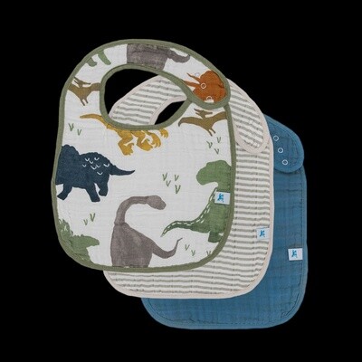 Dino Pk 3 Muslin Bibs