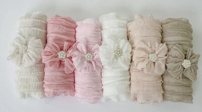 Ruffled swaddle with headband