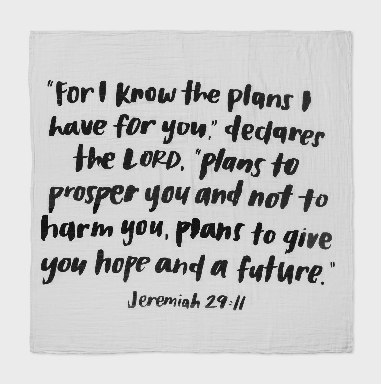 Organic Swaddle Blanket- Jeremiah 29:11/ 47X47