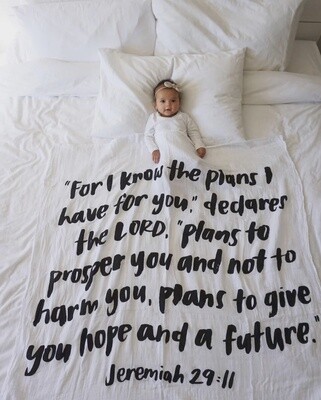 Organic Swaddle Blanket- Jeremiah 29:11/ 47X47