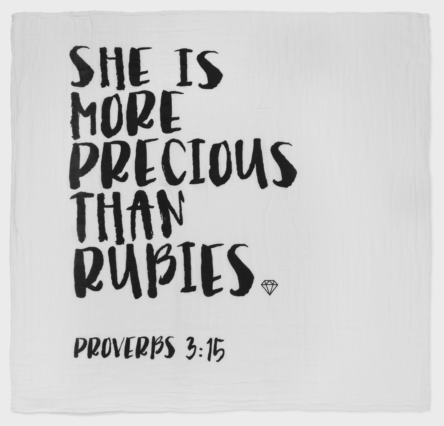 Organic swaddle blanket-Proverbs 3:15-47X47