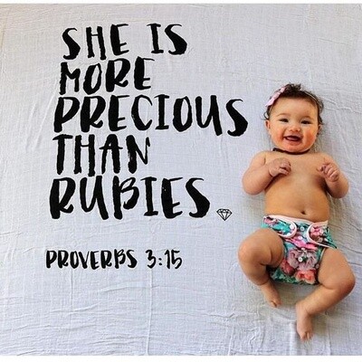 Organic swaddle blanket-Proverbs 3:15-47X47