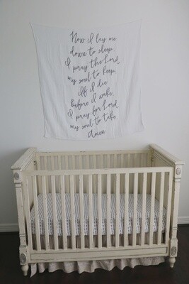 Organic swaddle blanket-Now I lay me prayer-47X47