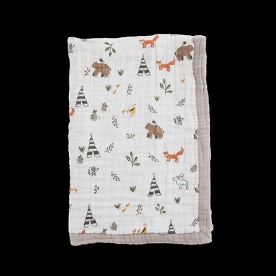 Forrest Friends Muslin Baby Quilt