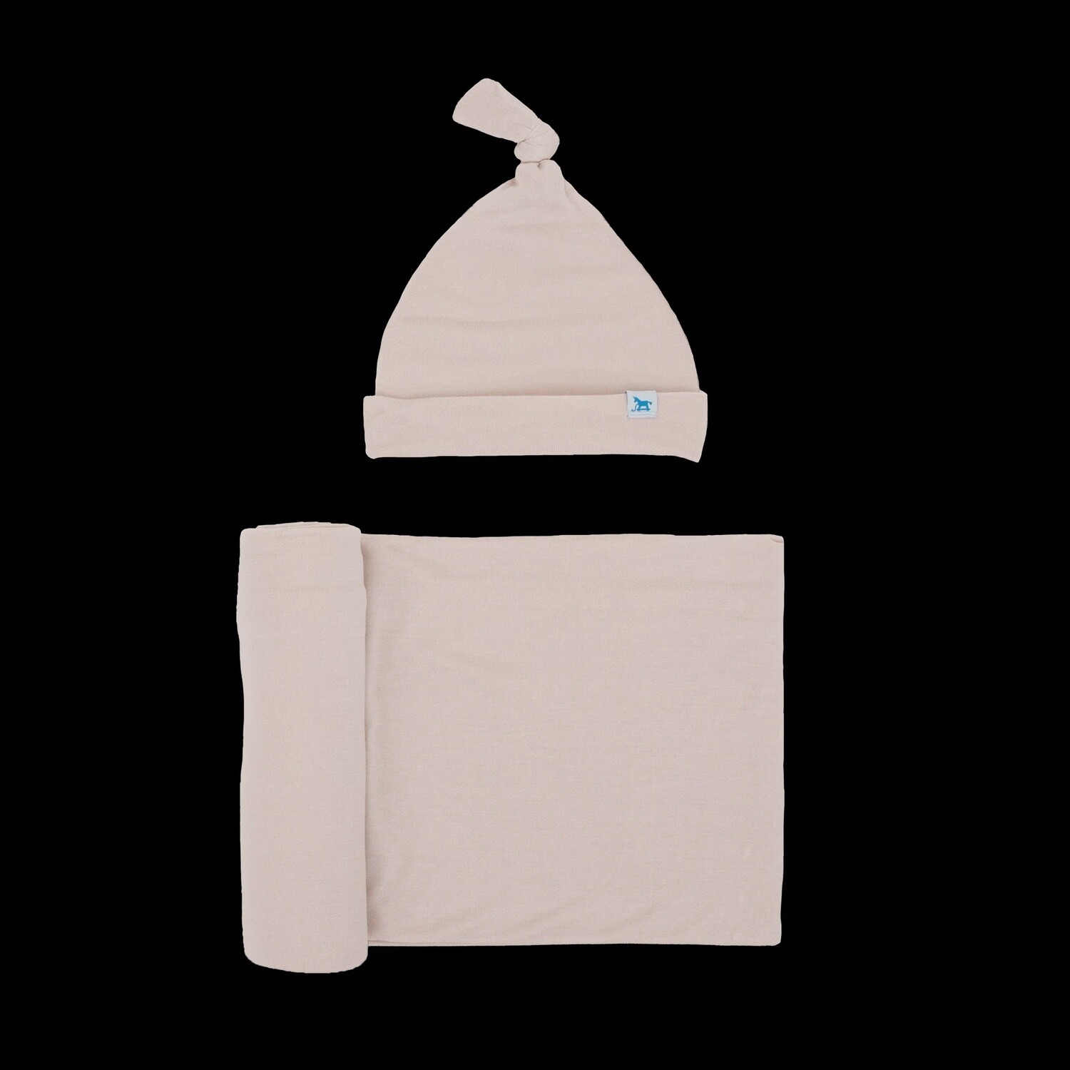 Soft Blush Muslin Hat and Swaddle Set