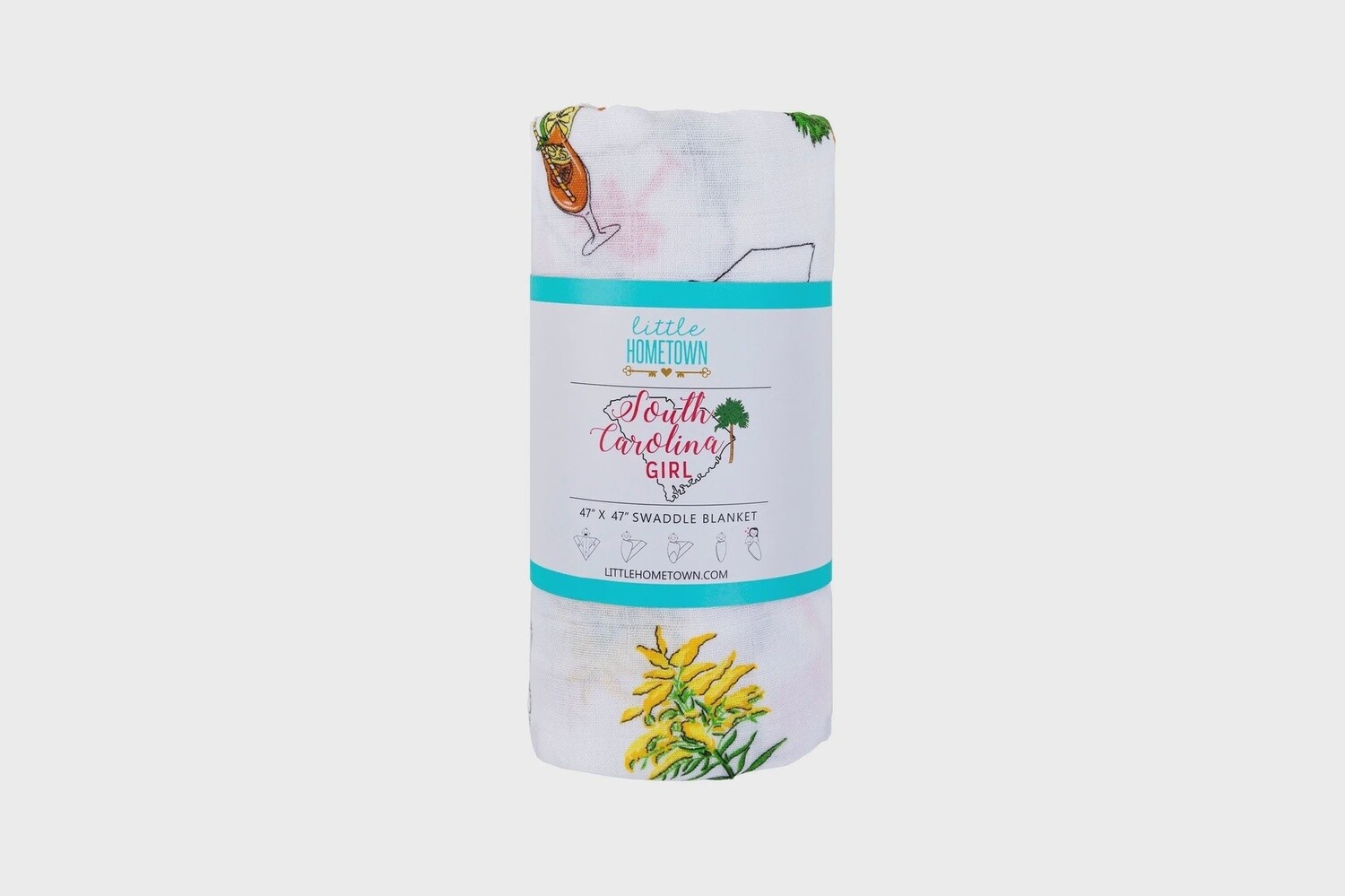 South Carolina Girl Baby Swaddle Receiving Blanket