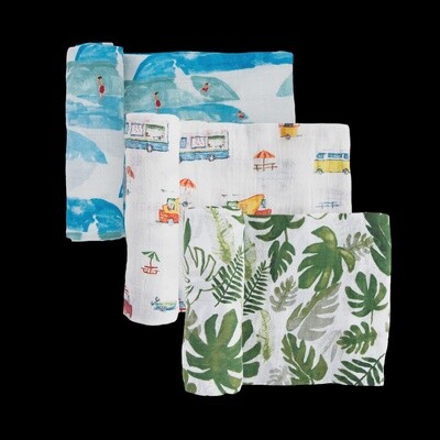 Summer Vibe Muslin Swaddle Blanket 3 Pack