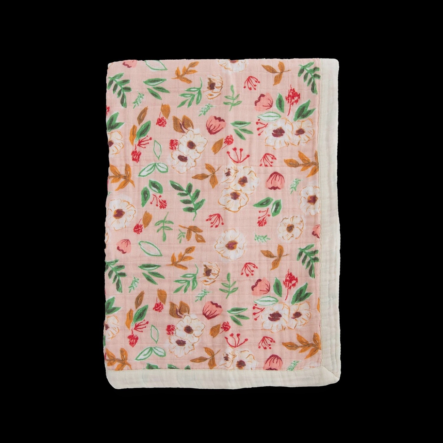 Vintage Floral Muslin Baby Quilt