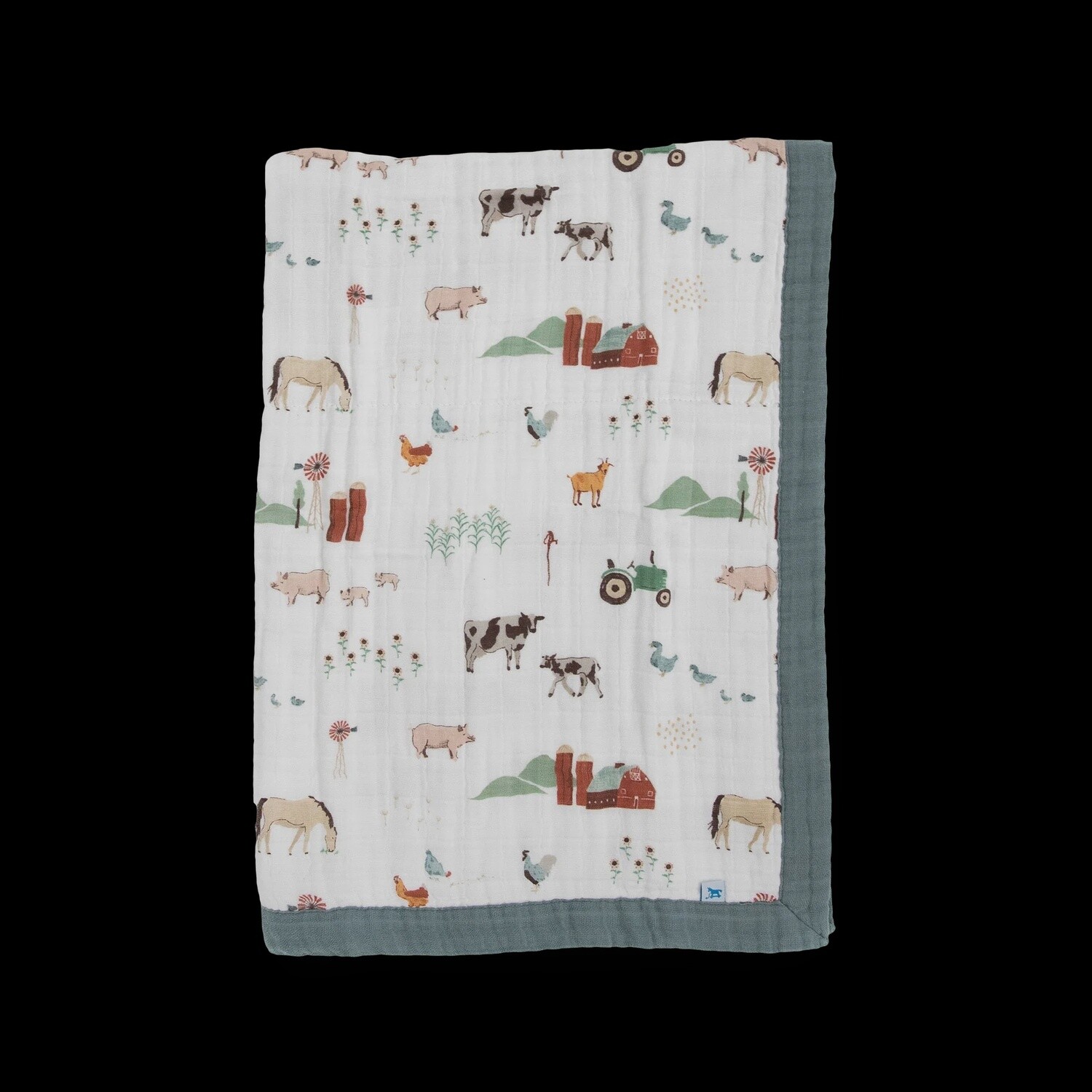 Farmyard Muslin Baby Quilt