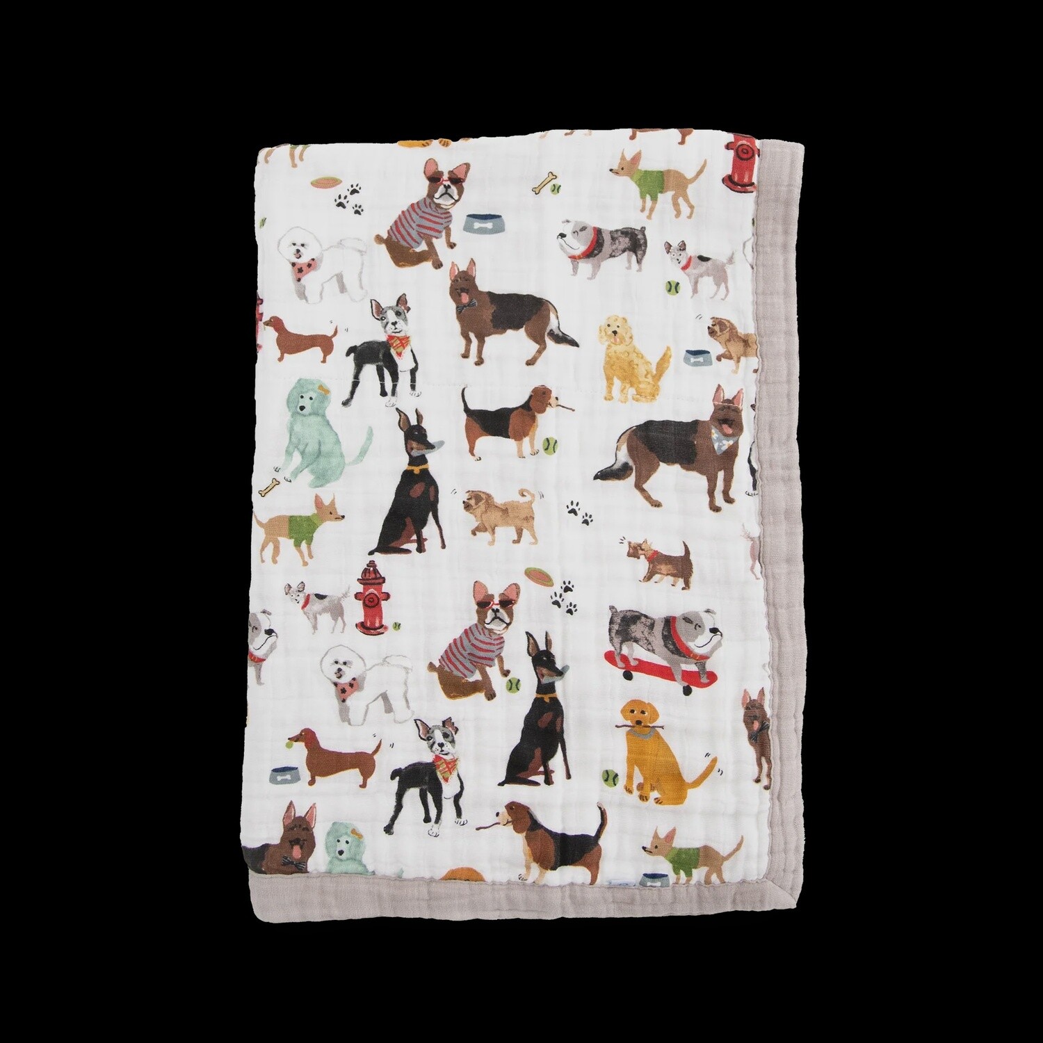 Dog Muslin Baby Quilt-Woof