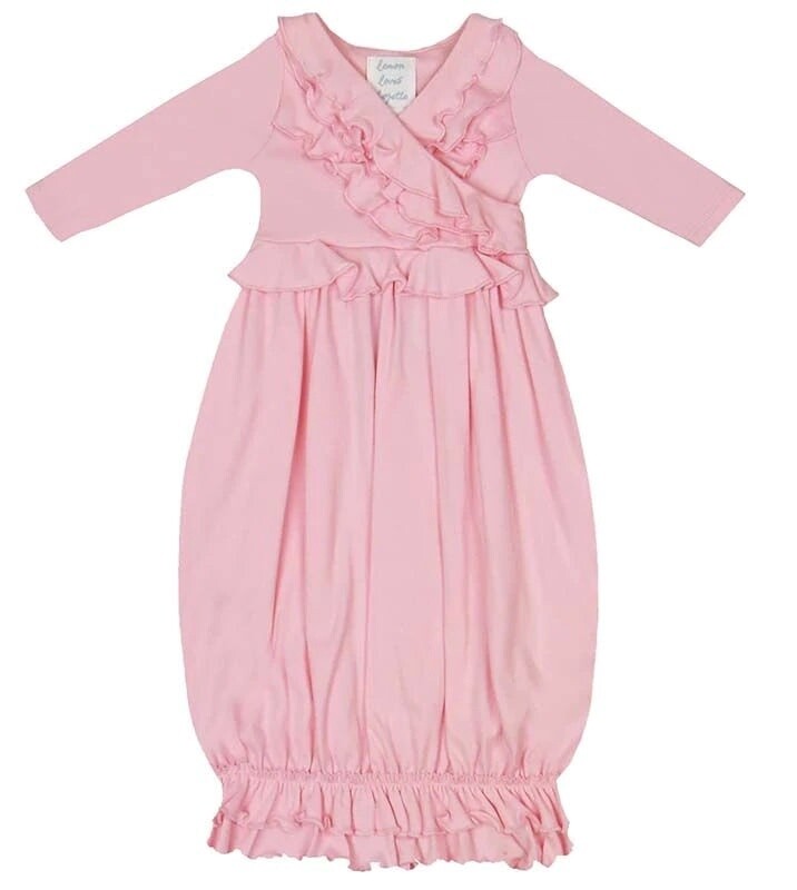 Layette Basic-Jenna Gown - Rose Shadow