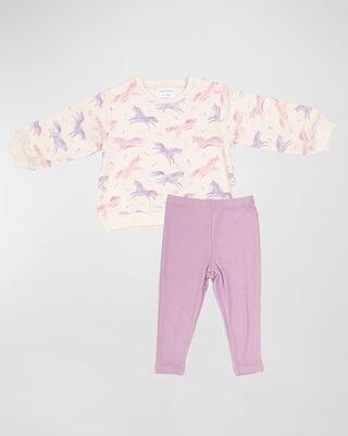 Puffy Oversized Sweatershirt And Rib Legging/Dreamy Unicorns