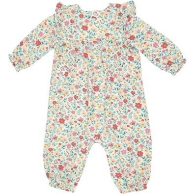 Ruffle Sleever Romper/Dusty’s Garden