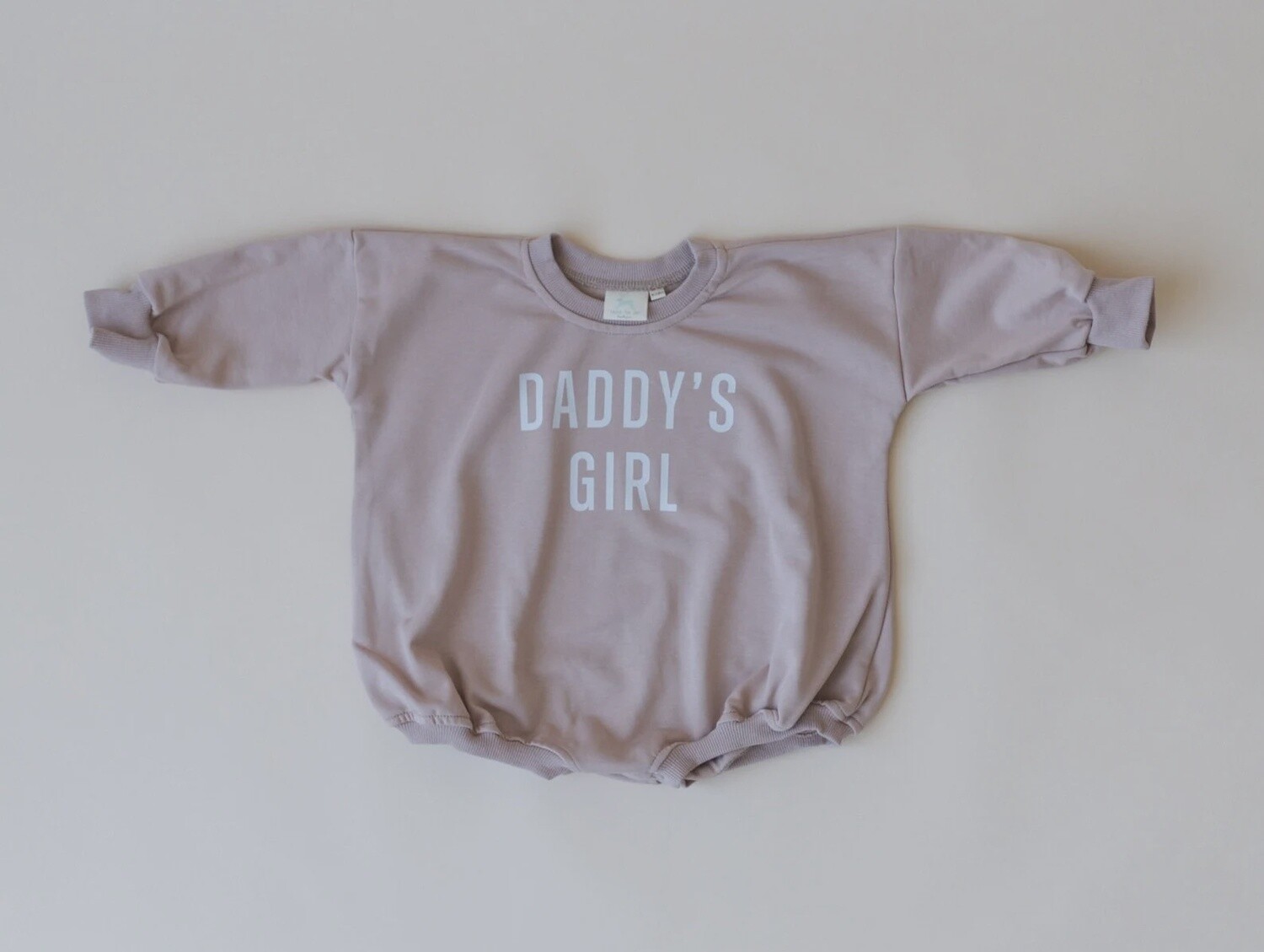 Daddy&#39;s Girl Oversized Sweatshirt Romper - Baby Girl Bubble/Tan