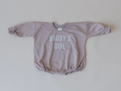 Daddy's Girl Oversized Sweatshirt Romper - Baby Girl Bubble/Tan