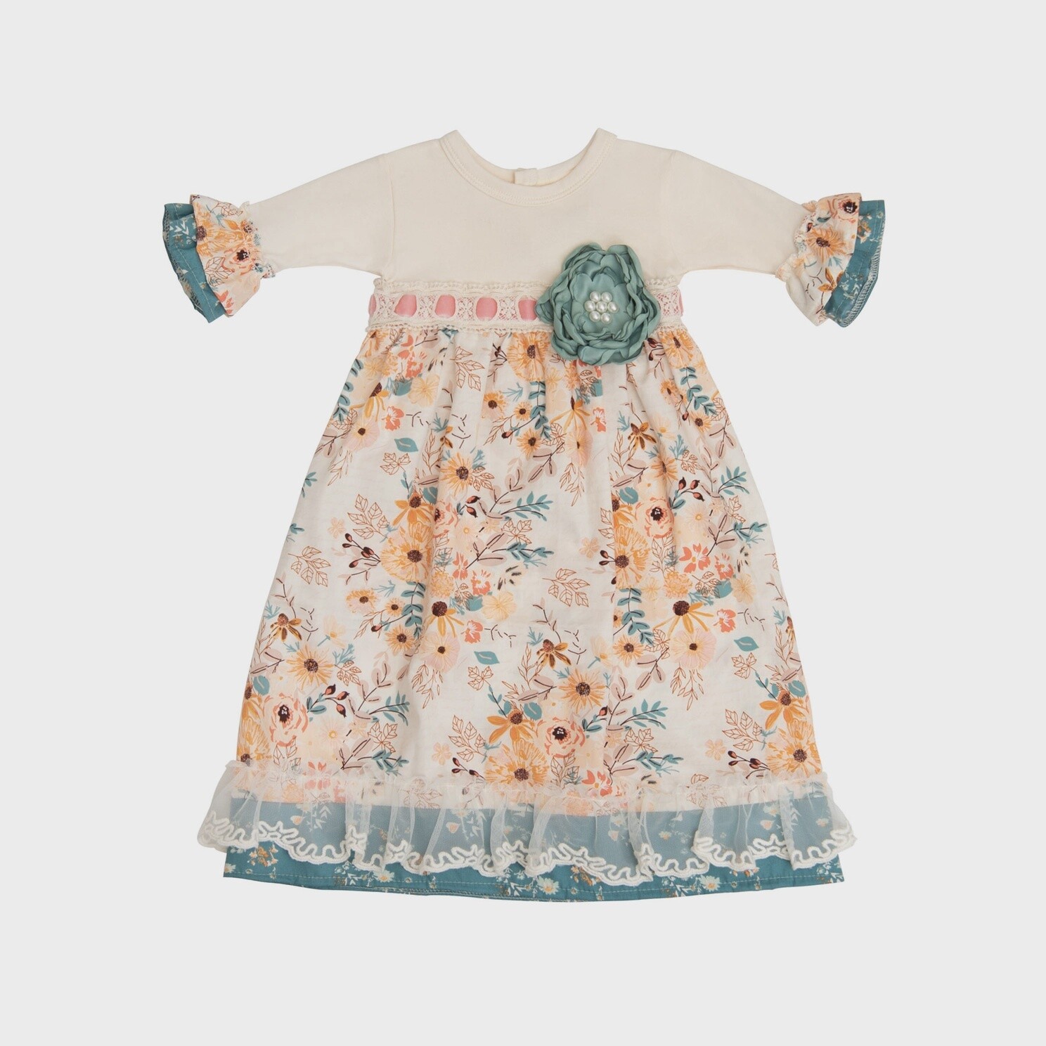 Chloe&#39;s Favorite Baby Girl Gown 0-3M With Cap