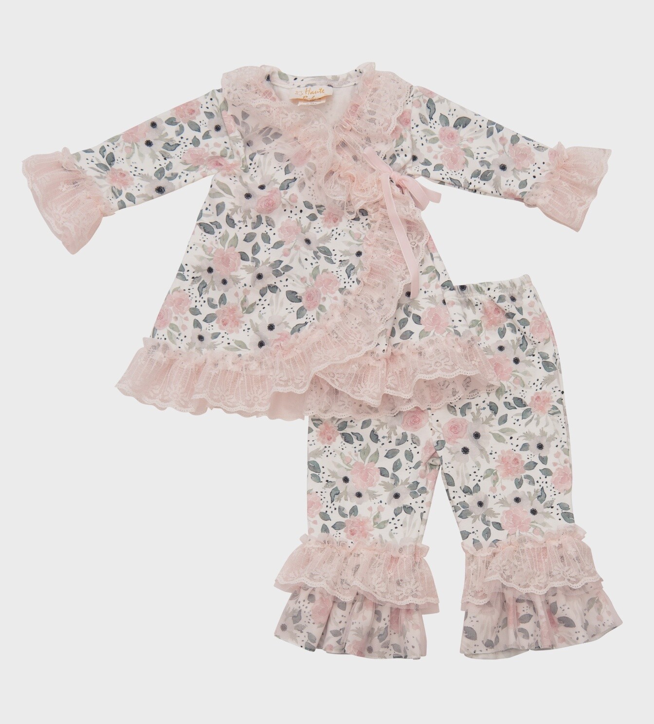 Watercolor Bloom Kimono Set