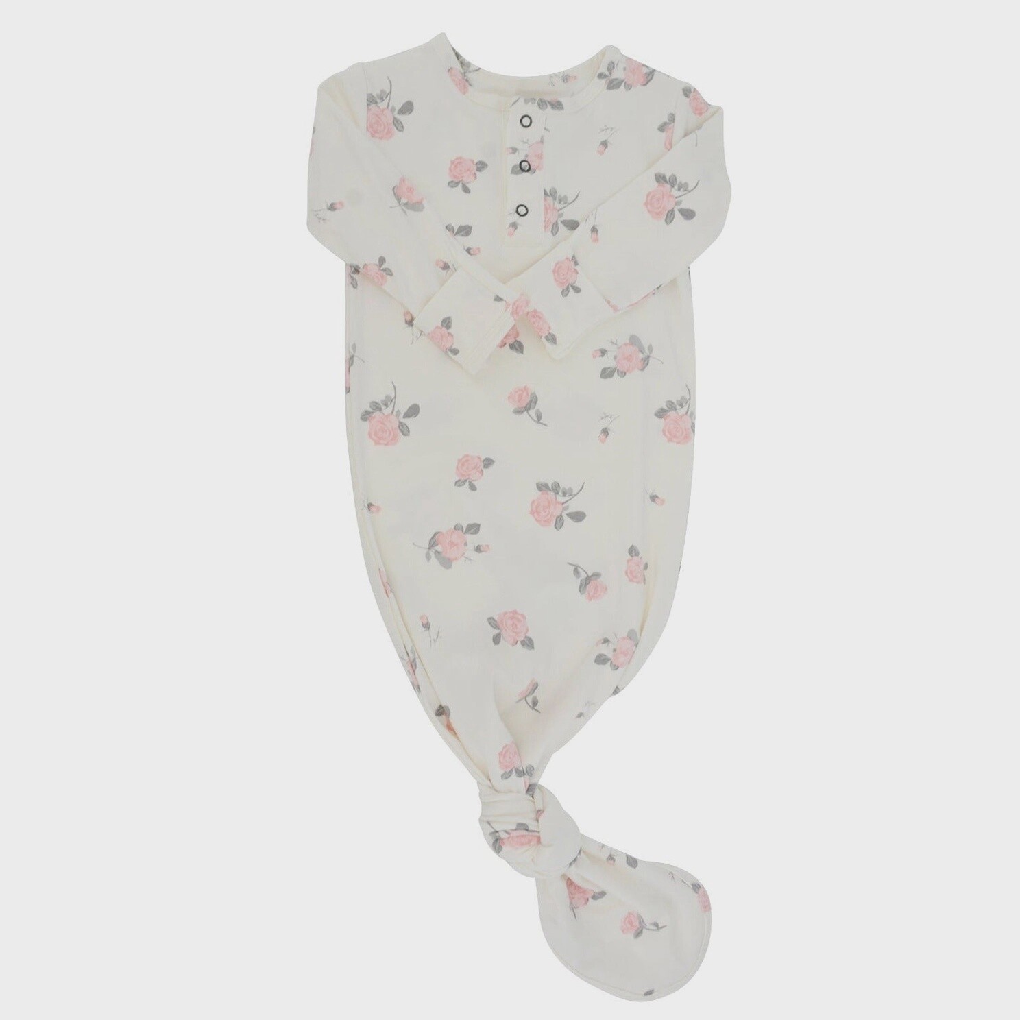 Knotted Gown - Roses White-One Size
