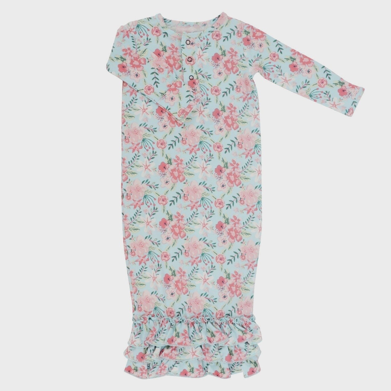 Ruffle Gown© - Aqua Floral (One Size)
