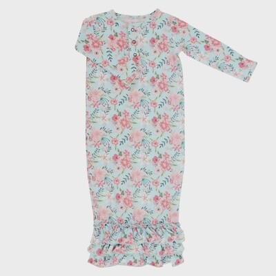 Ruffle Gown© - Aqua Floral (One Size)