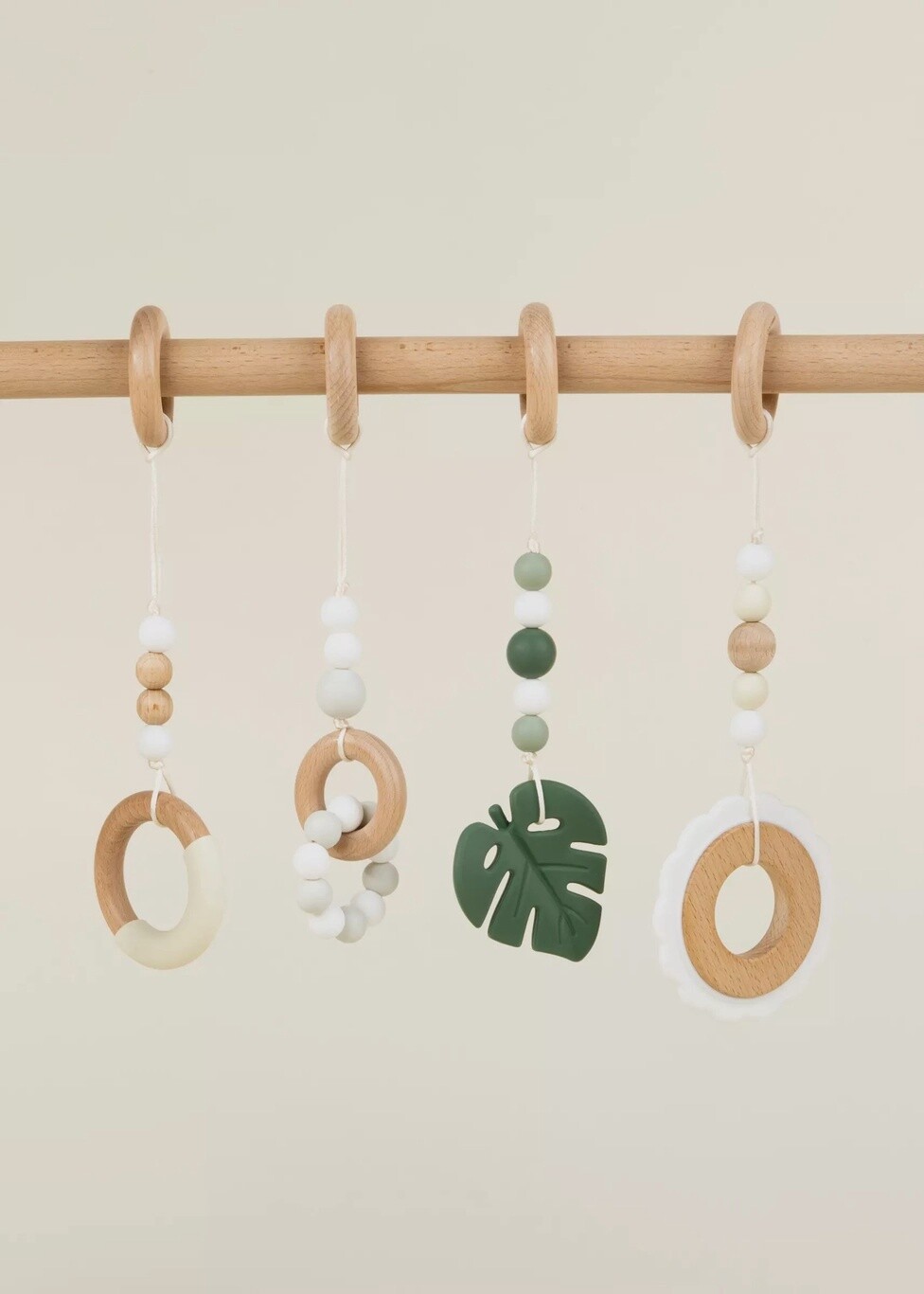 Wooden and Silicone Hanging Toy for Play Arch