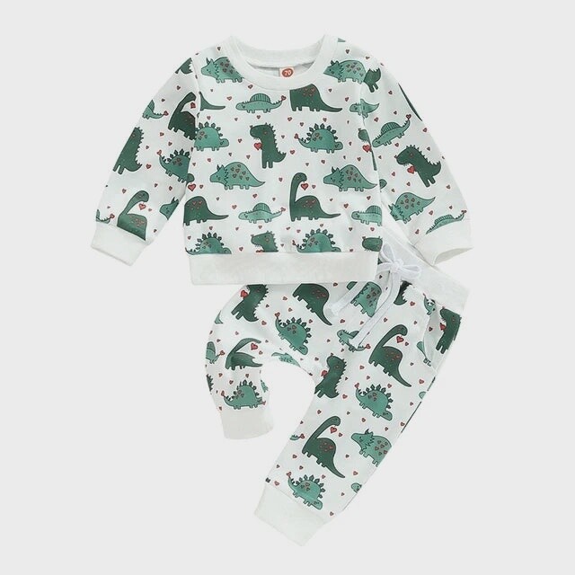 Dinosaur Heart Sweatpants and Sweatshirt Set