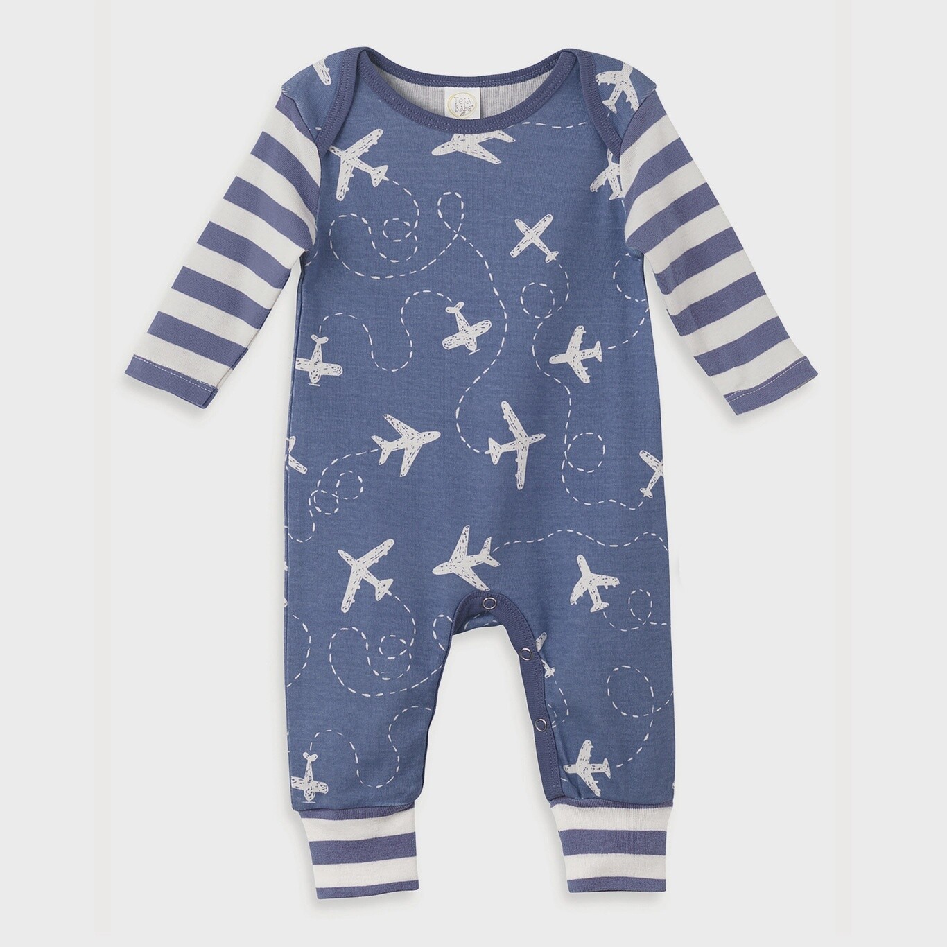 Baby Boy&#39;s Airplanes Cotton Romper - Blue/Ivory