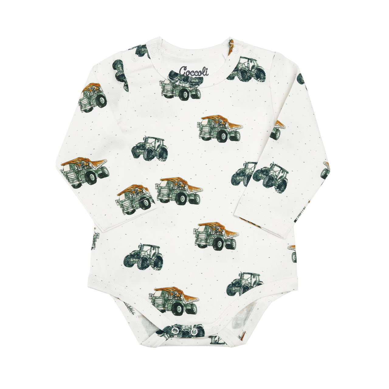Cotton Modal Romper/Cream Tractors