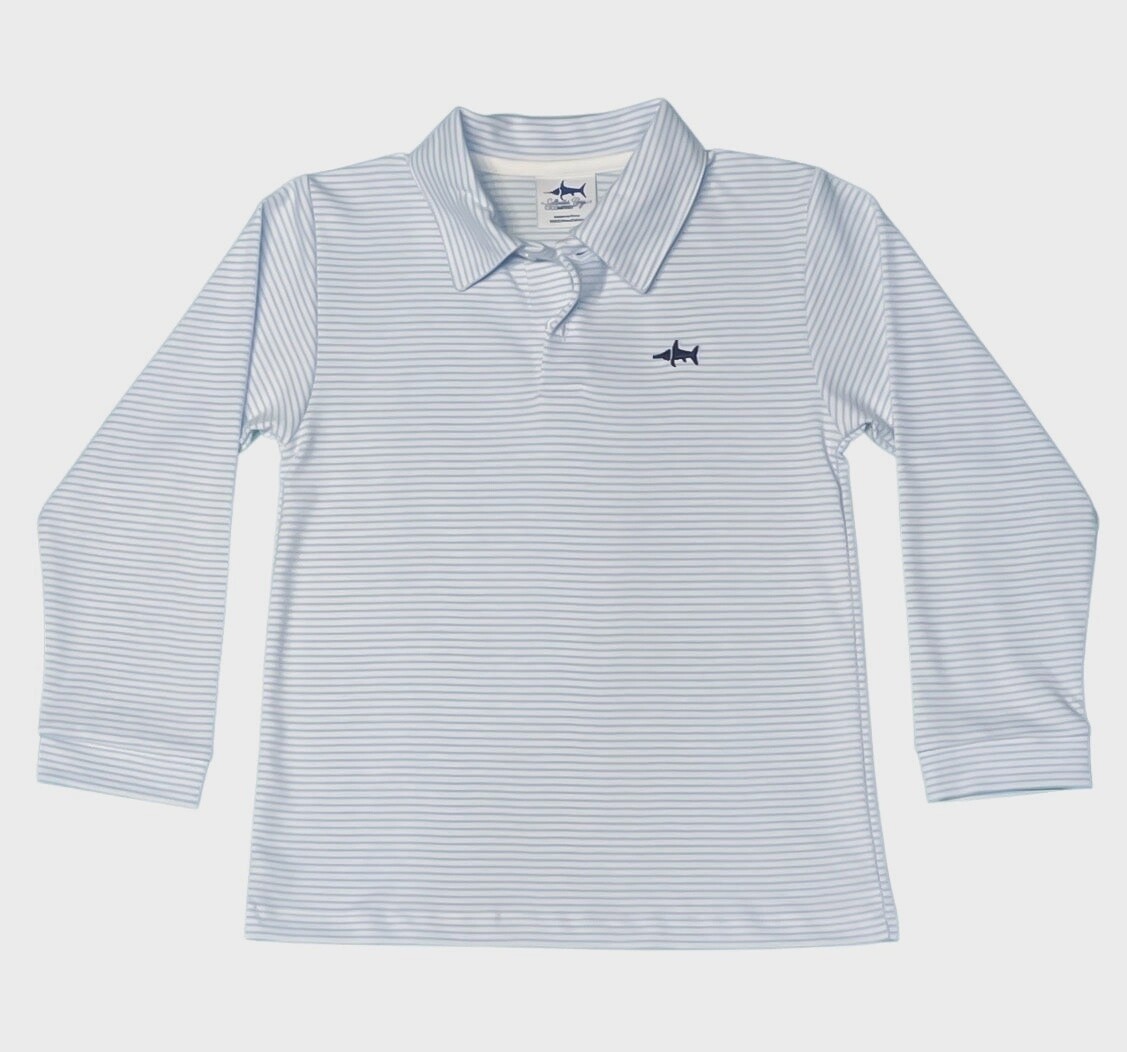 Sbc Signature Pima Polo Light Blue Stripe Shirt