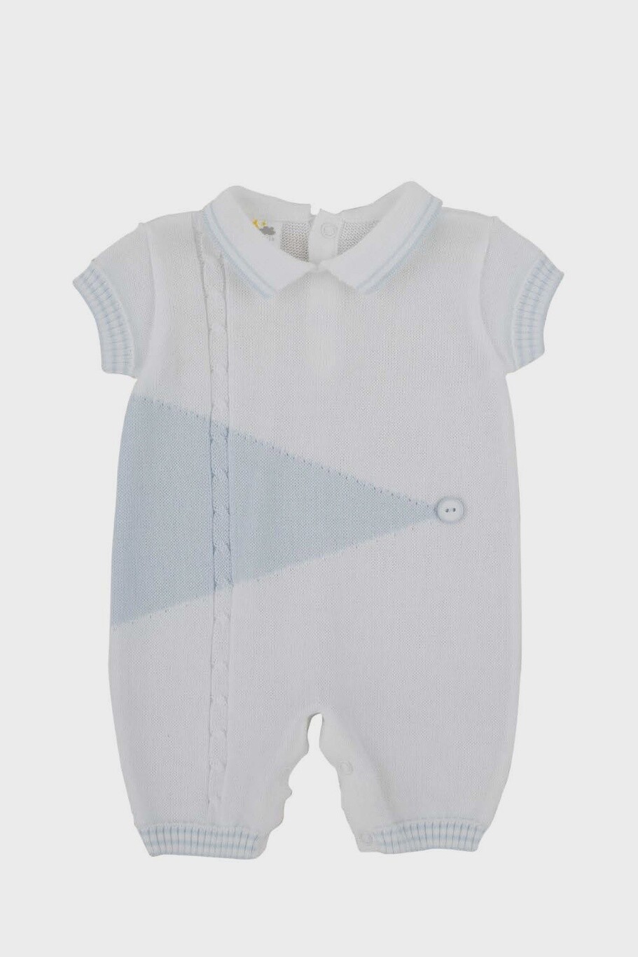 Abstract Romper- 6M-Blue/White