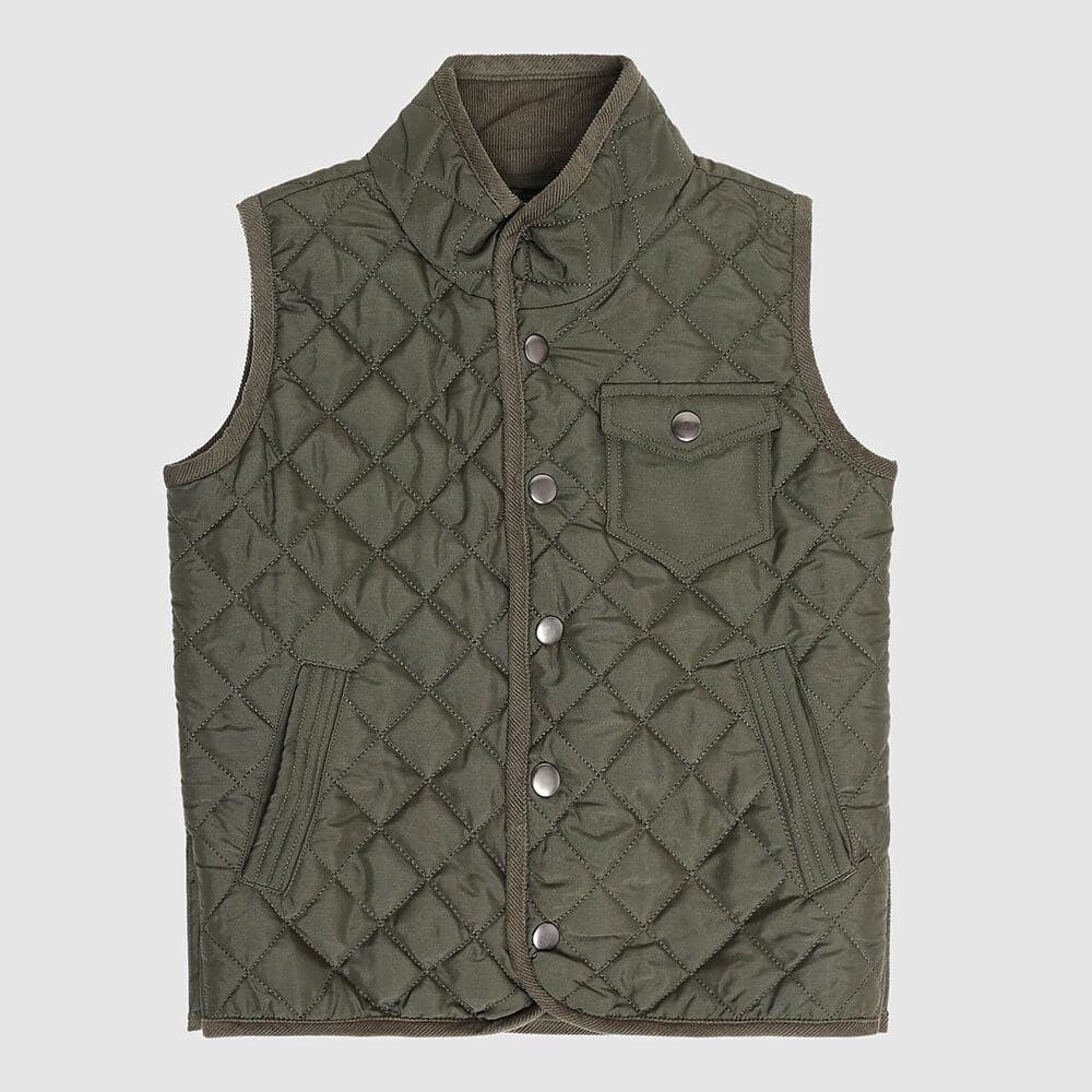 Sacked Quilted Olive Vest