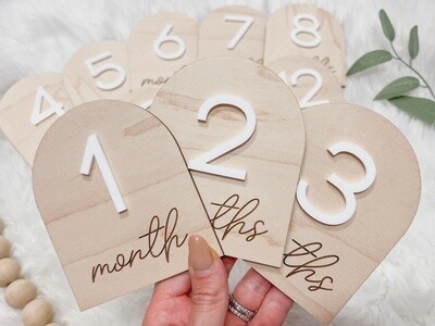 Wood &amp; Acrylic Baby Monthly Milestones