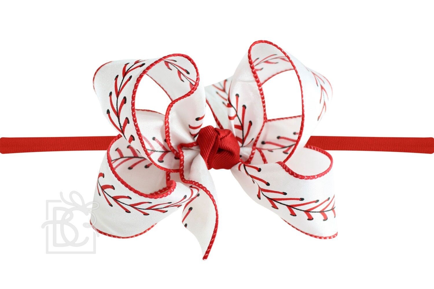1/4&quot; Pantyhose Headband w/ 4.5&quot; Lg Baseball Bow
