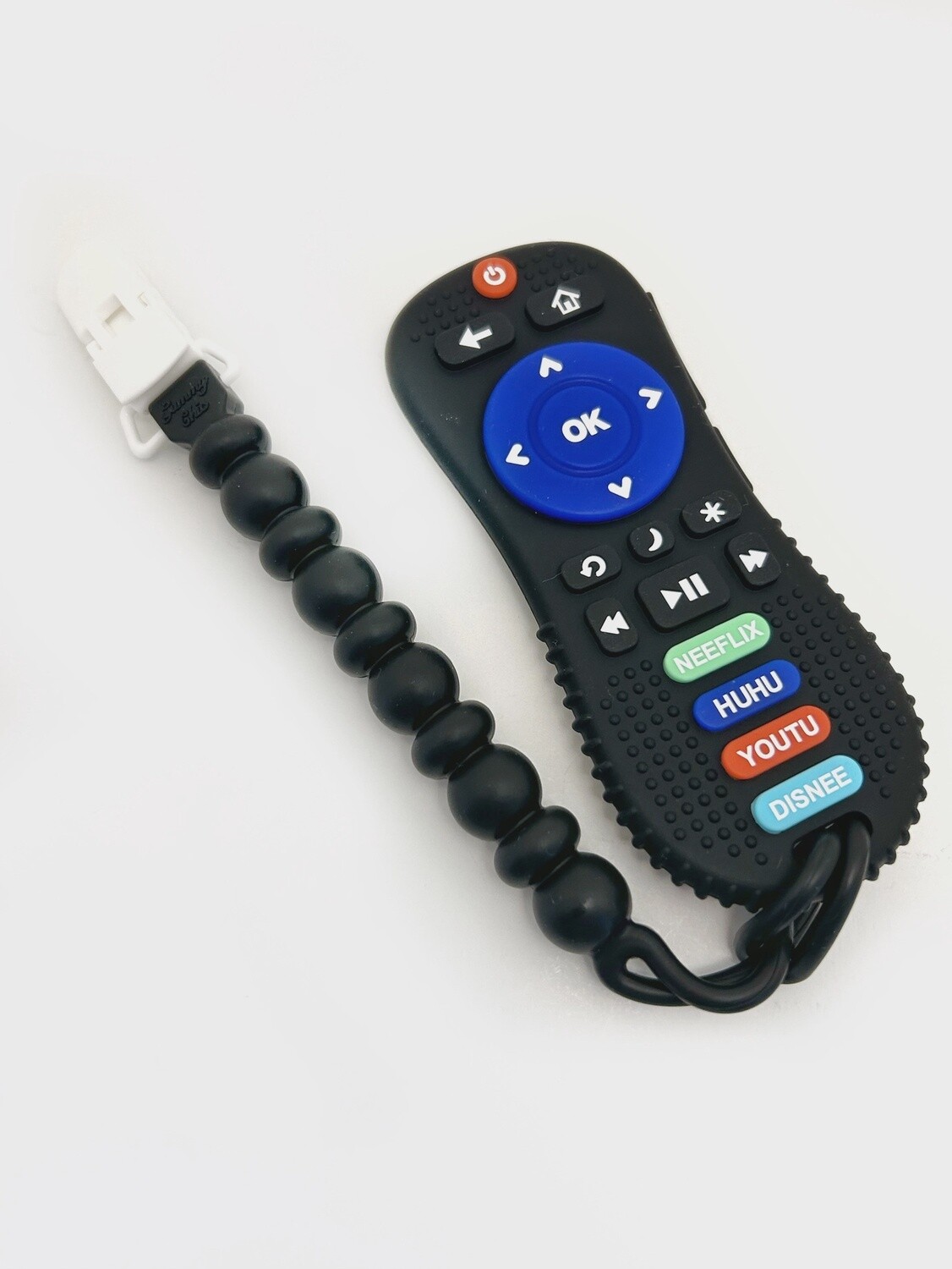 Silicone Teether- Remote Control with A Clip