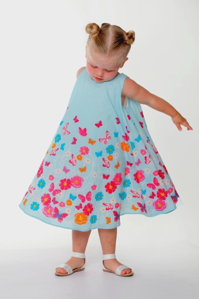 Blue Butterfly Circle Dress