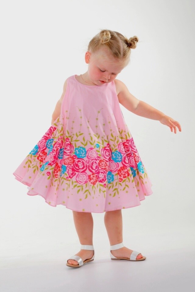 Pink Floral Circle Dress