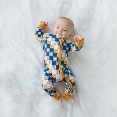 Happy Daze Blue Bamboo Convertible Baby Pajama